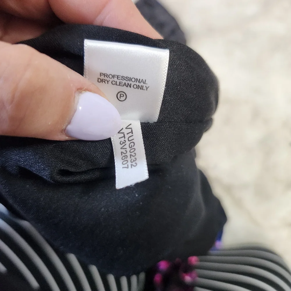 Vicky Tiel  Multicolor Velvet Pop Art  Bat Wings Midi Dress Size SMall Medium - Picture 5 of 11